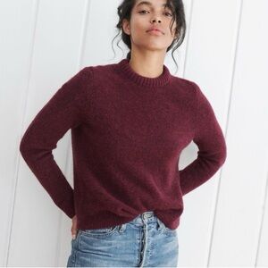 Jenni Kayne puffy wine crewneck wool sweater